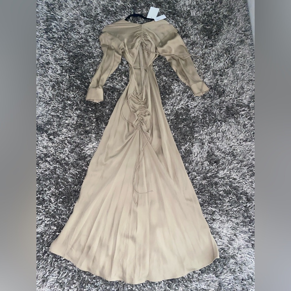 Christopher Esber Taupe Long Sleeve Dress